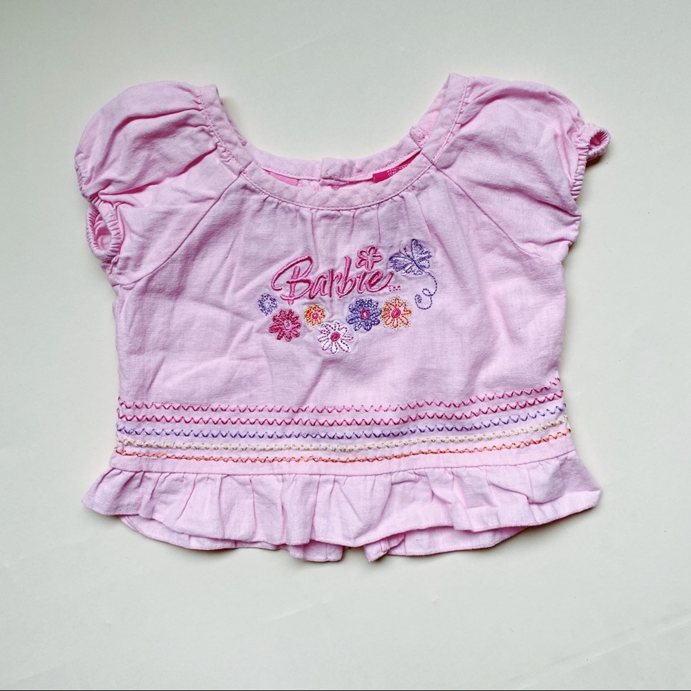 Barbie Pink Short Bubble Sleeve Blouse